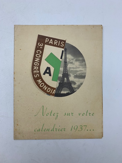 Paris 5-10 Juillet 1937. 3 Congres mondial de la publicitè (pieghevole pubblicitario)